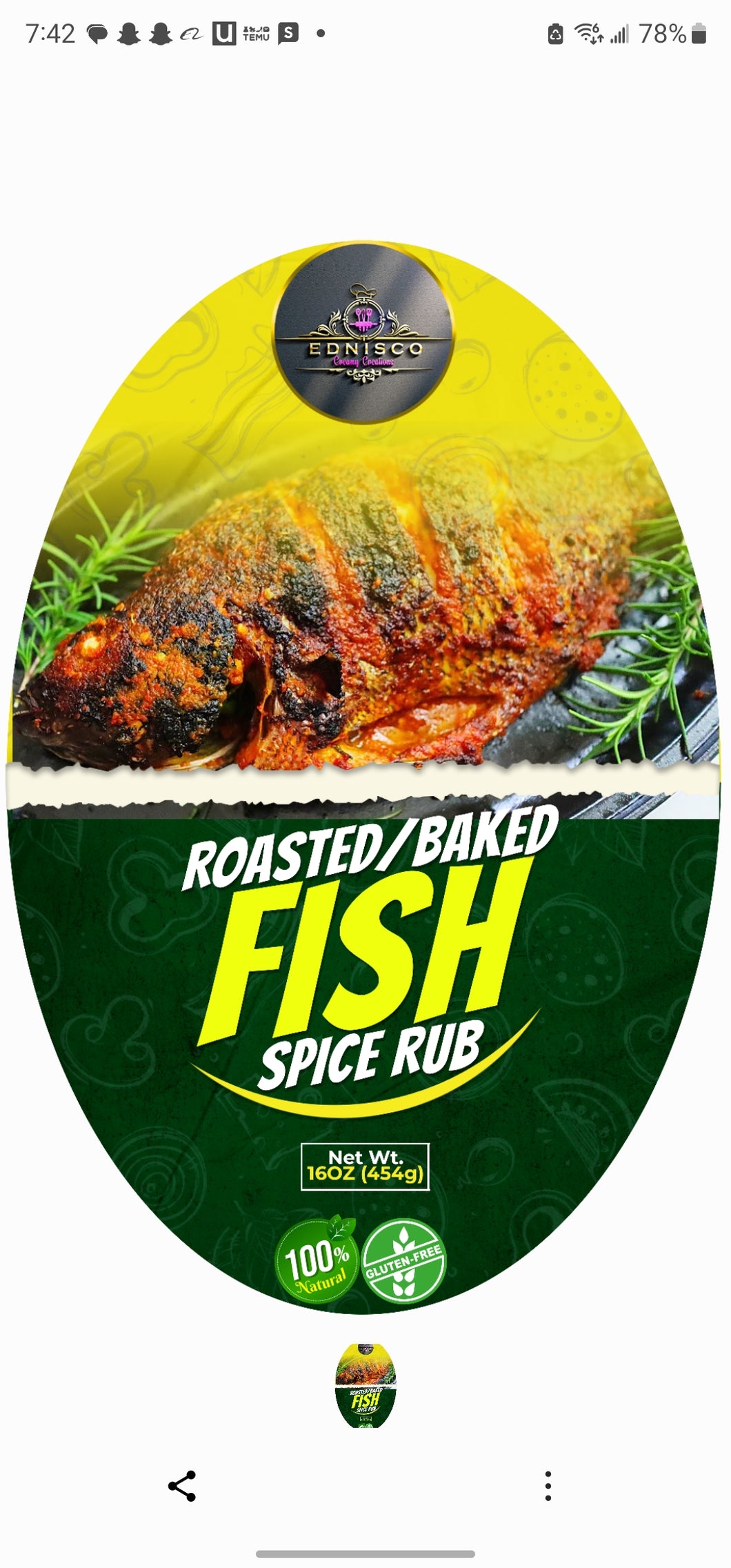 ROASTED/BAKED FISH SPICE RUB